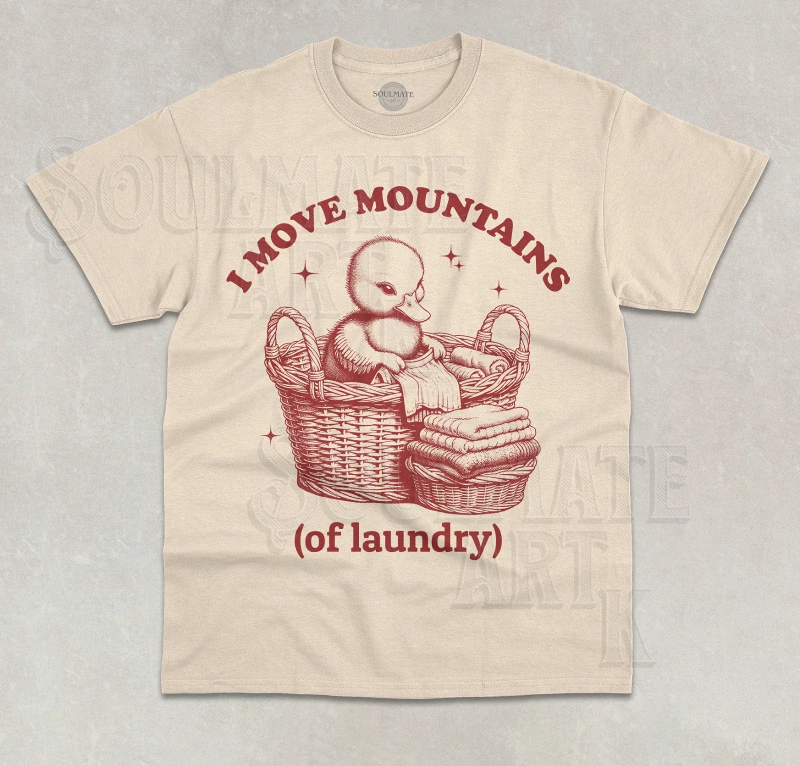 I Move Mountains (of laundry) Funny Meme Cute Ducky - Adult & Kids T-Shirts, Sweatshirts & Hoodies apparel design preview 1