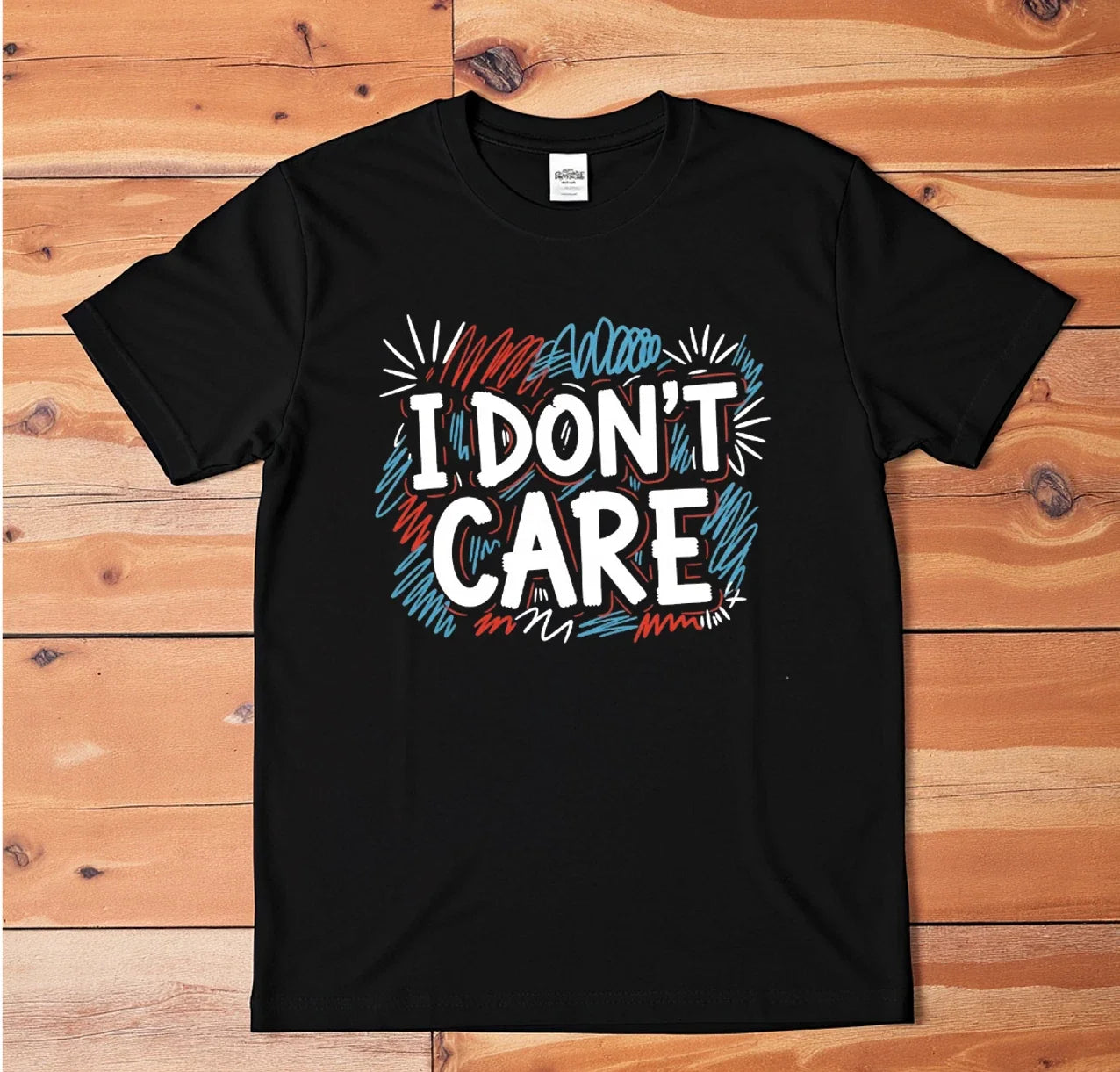 I Don't Care Funny Sarcastic Graphic Scribble Art - Adult & Kids T-Shirts, Sweatshirts & Hoodies apparel design preview 1