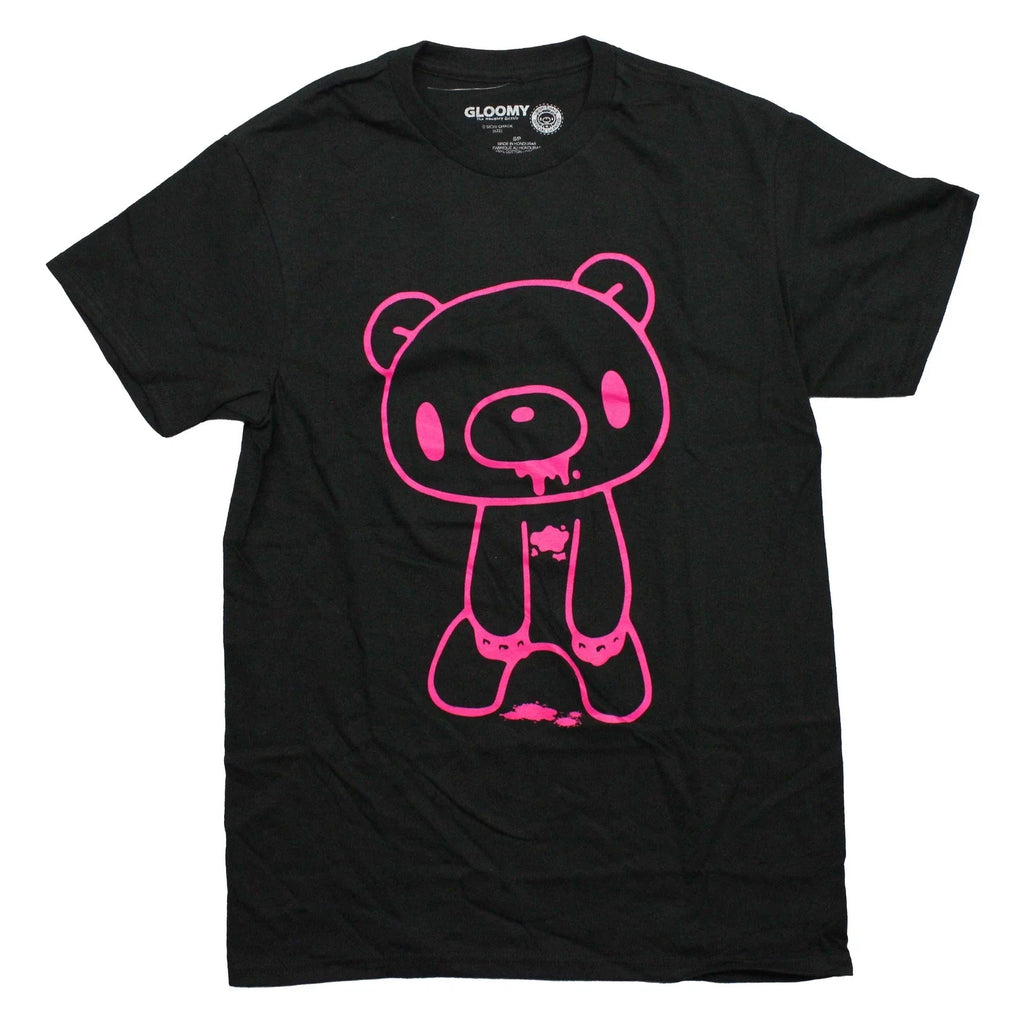 GloomyBear New Hot Pink Bloody Bear Outline Image - Adult & Kids T-Shirts, Sweatshirts & Hoodies apparel design preview 1