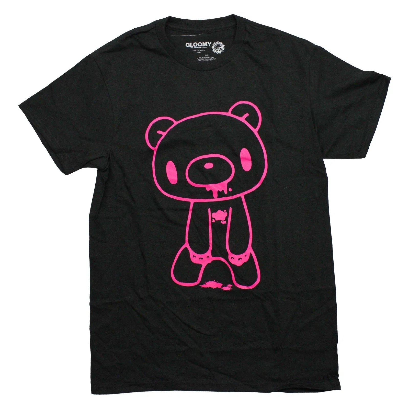GloomyBear New Hot Pink Bloody Bear Outline Image - Adult & Kids T-Shirts, Sweatshirts & Hoodies apparel design preview 1