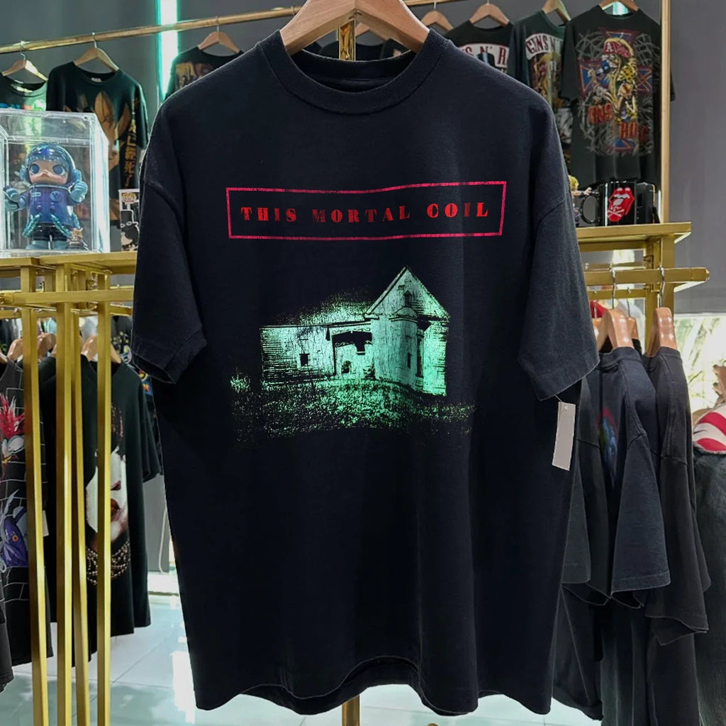 90s The Mortal Coil Washed Black L - Adult & Kids T-Shirts, Sweatshirts & Hoodies apparel design preview 1