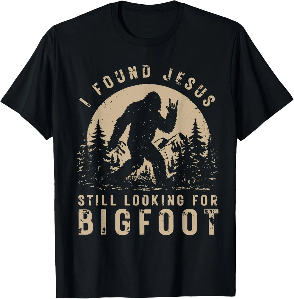 Retro I Found Jesus Still Looking Bigfoot - Adult & Kids T-Shirts, Sweatshirts & Hoodies apparel design preview 1