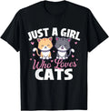 Just A Girl Who Loves Cats Cat Owner Animal Lover - Adult & Kids T-Shirts, Sweatshirts & Hoodies apparel design preview 1