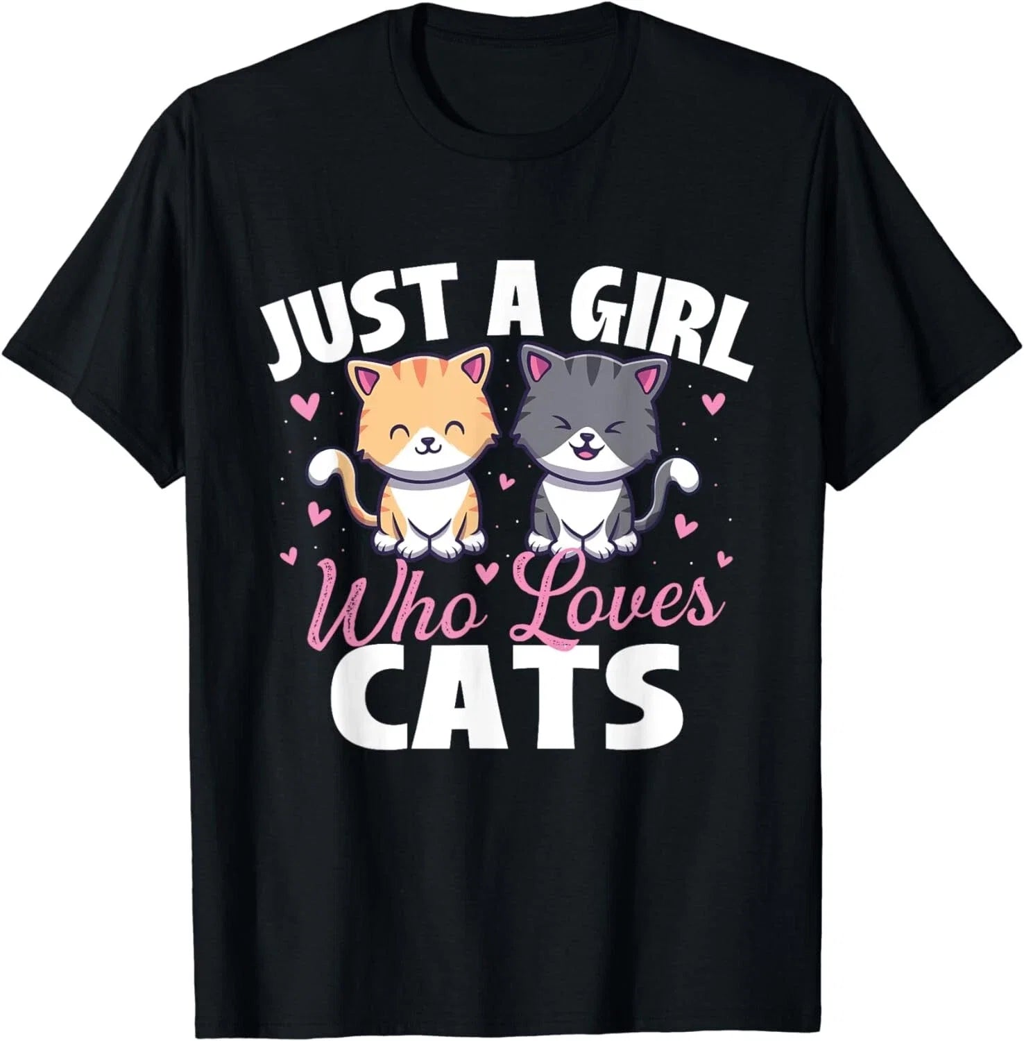 Just A Girl Who Loves Cats Cat Owner Animal Lover - Adult & Kids T-Shirts, Sweatshirts & Hoodies apparel design preview 1