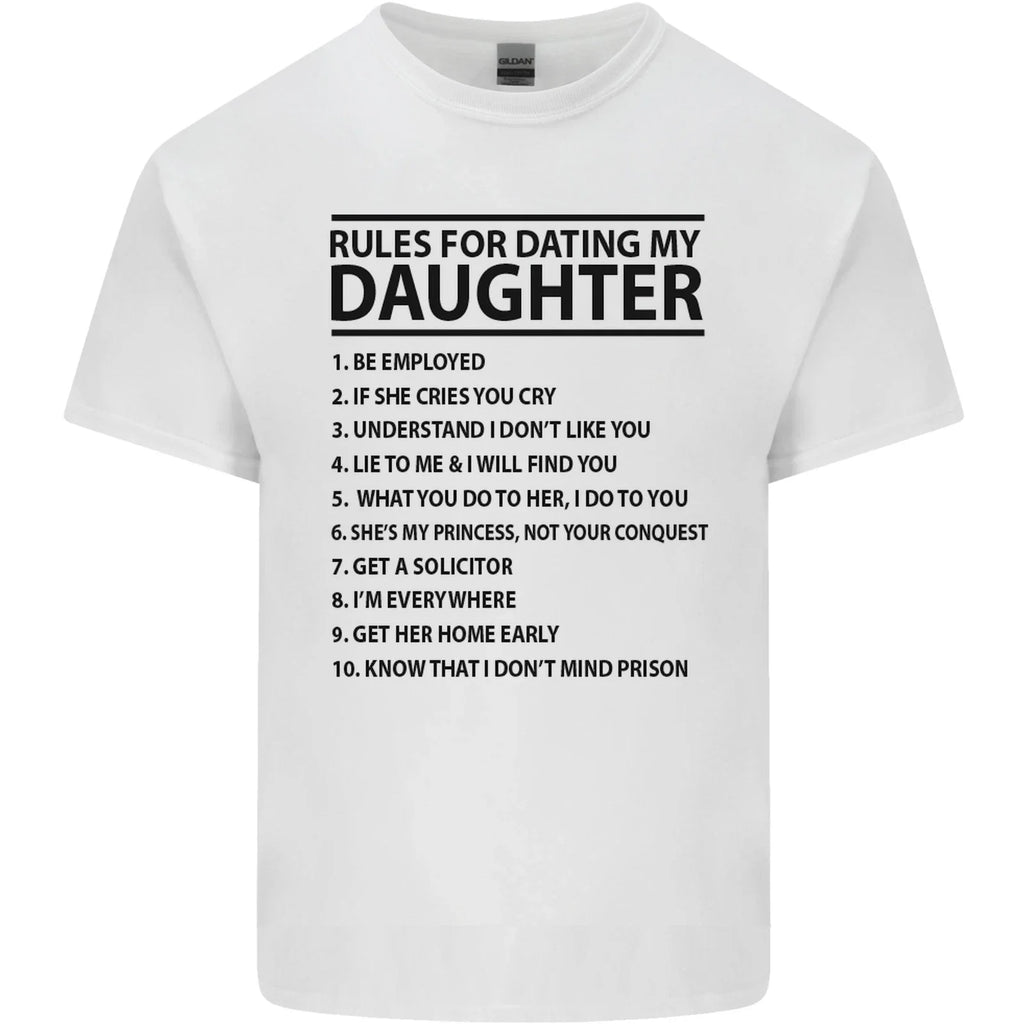 Rules for Dating My Daughter Fathers Day Mens Cotton - Adult & Kids T-Shirts, Sweatshirts & Hoodies apparel design preview 1