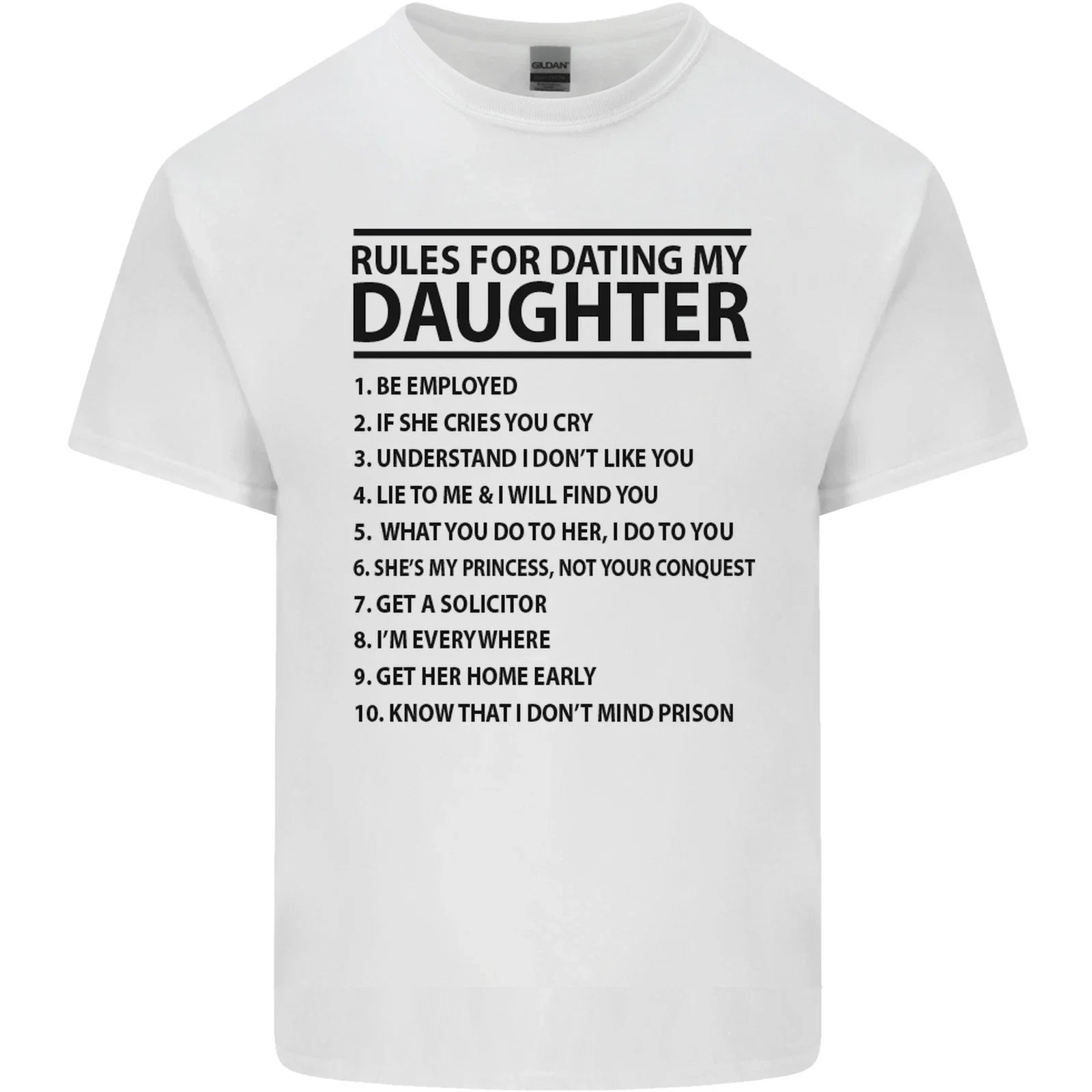 Rules for Dating My Daughter Fathers Day Mens Cotton - Adult & Kids T-Shirts, Sweatshirts & Hoodies apparel design preview 1
