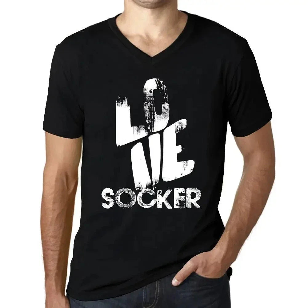 Men's Graphic V Neck Love Socker Eco-Friendly Limited - Adult & Kids T-Shirts, Sweatshirts & Hoodies apparel design preview 1