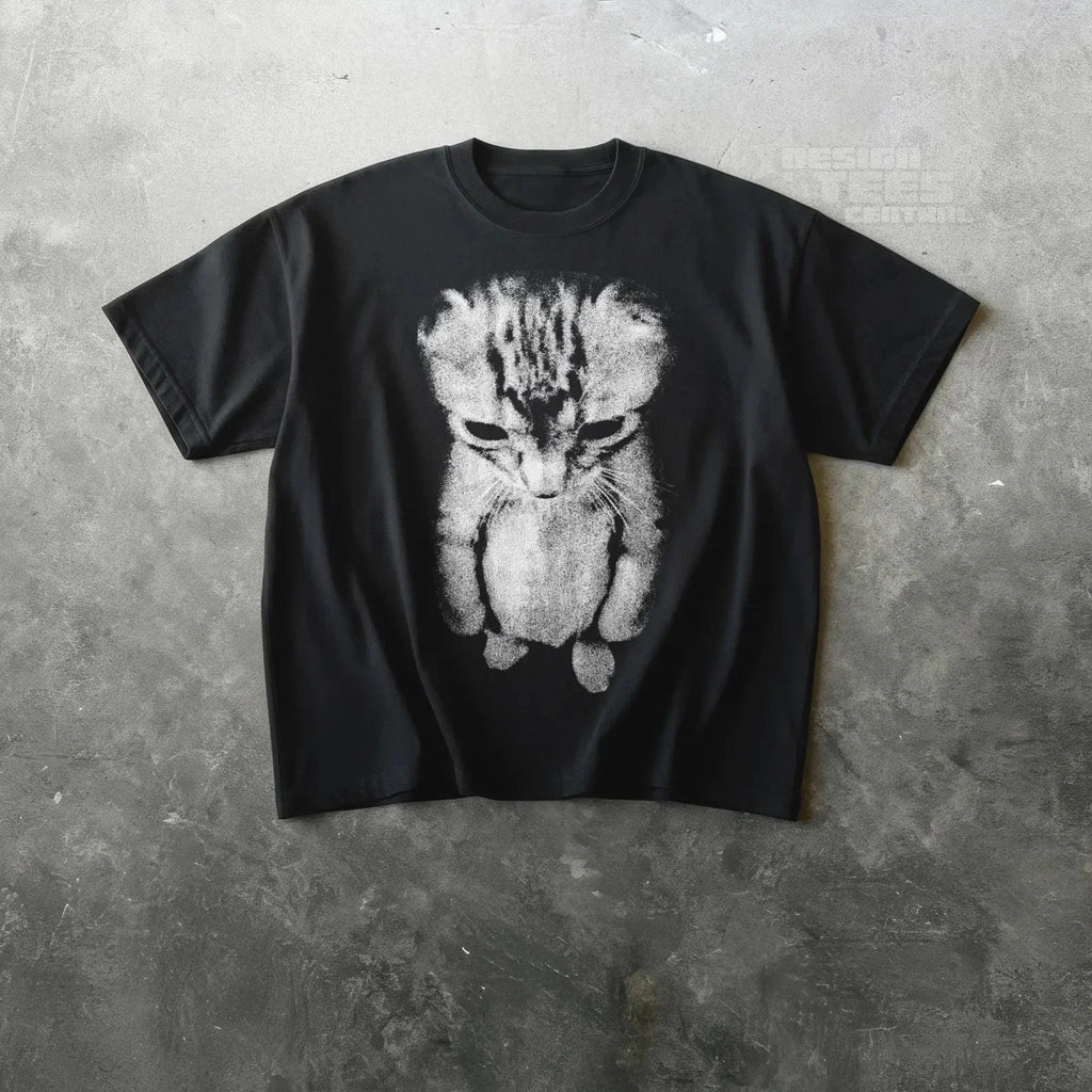 Sad Kitten Meme Standing Cat Reprint - Adult & Kids T-Shirts, Sweatshirts & Hoodies apparel design preview 1