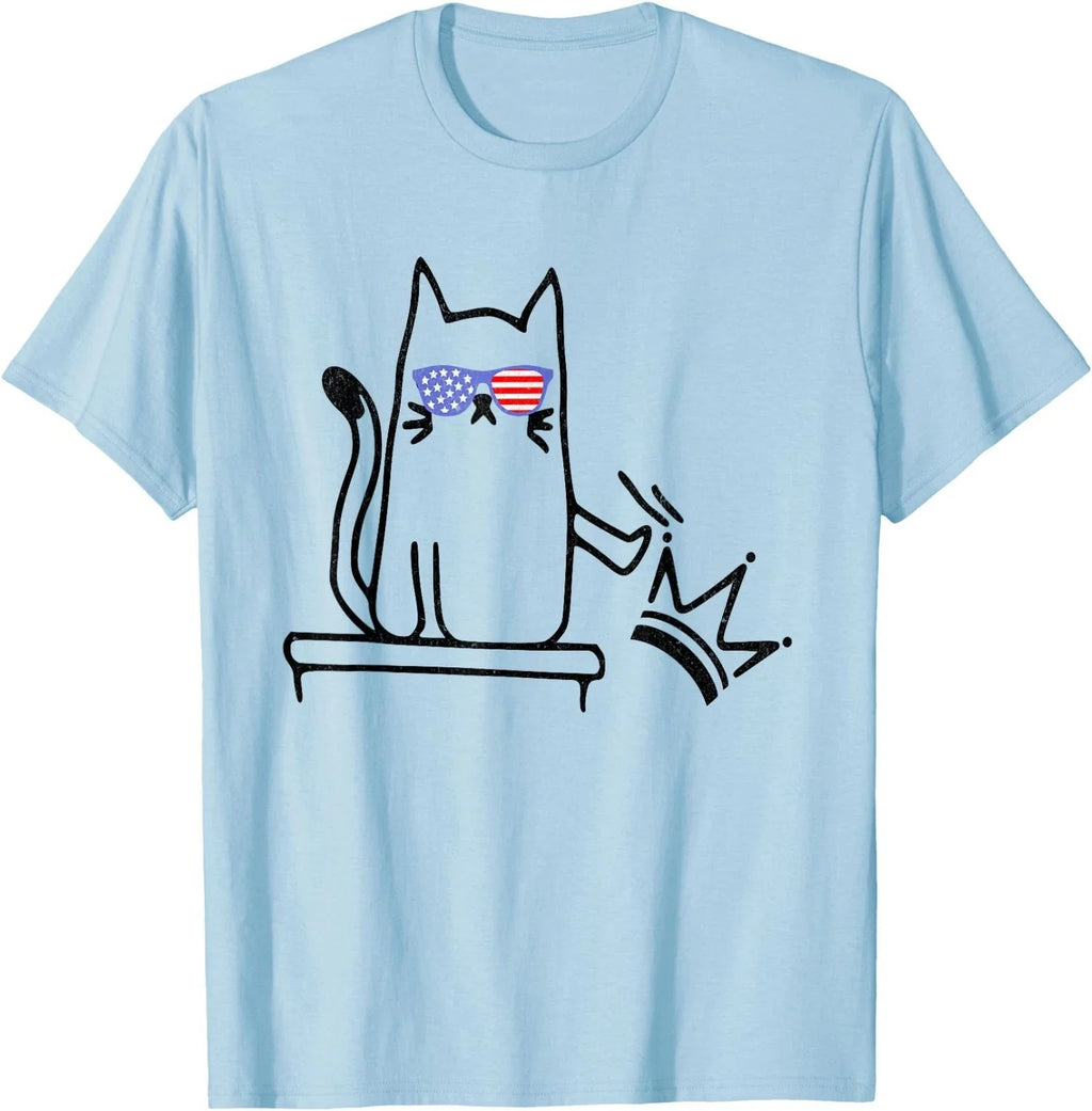 Cat No Kings in America Funny Political Lady - Adult & Kids T-Shirts, Sweatshirts & Hoodies apparel design preview 1