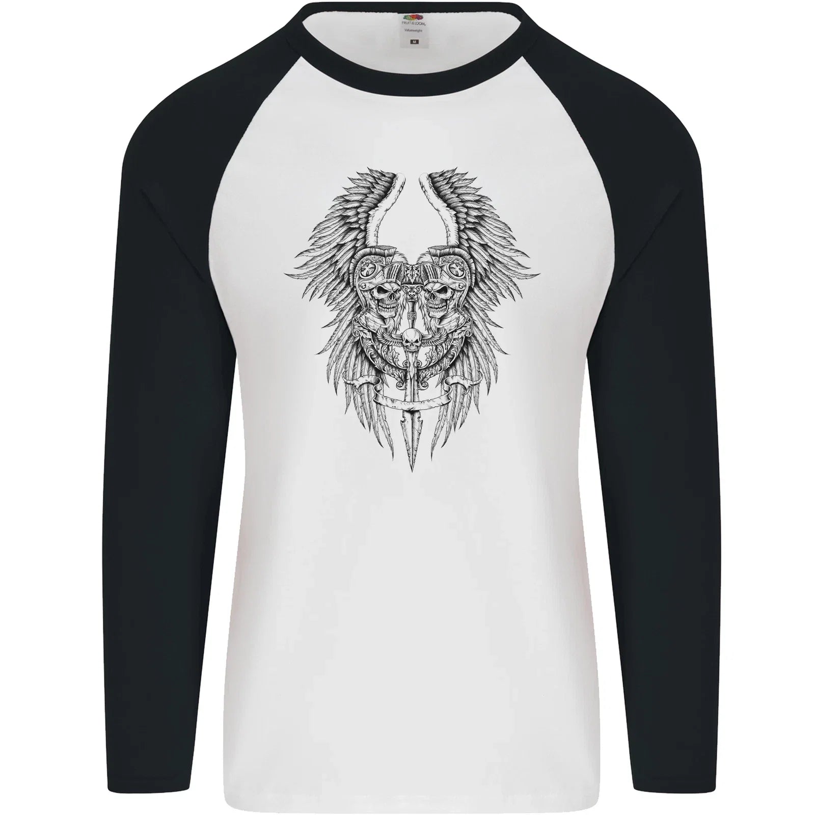 Two Roman Skulls Mens L/S Baseball - Adult & Kids T-Shirts, Sweatshirts & Hoodies apparel design preview 1