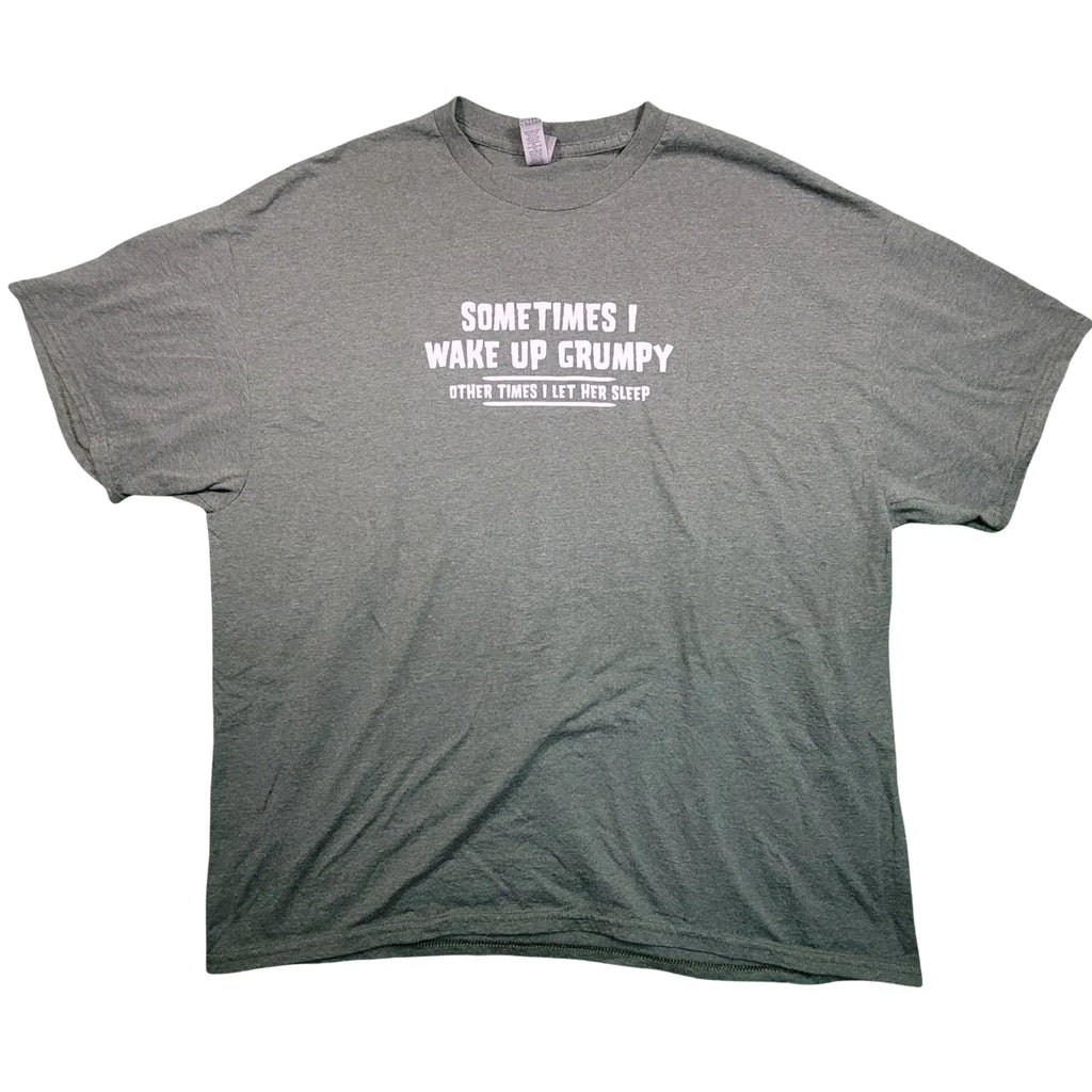 Funny Grumpy Wake Up Men's 2XL Gildan Green Graphic - Adult & Kids T-Shirts, Sweatshirts & Hoodies apparel design preview 1