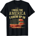 I Miss The America Grew Up In American USA Flag - Adult & Kids T-Shirts, Sweatshirts & Hoodies apparel design preview 1