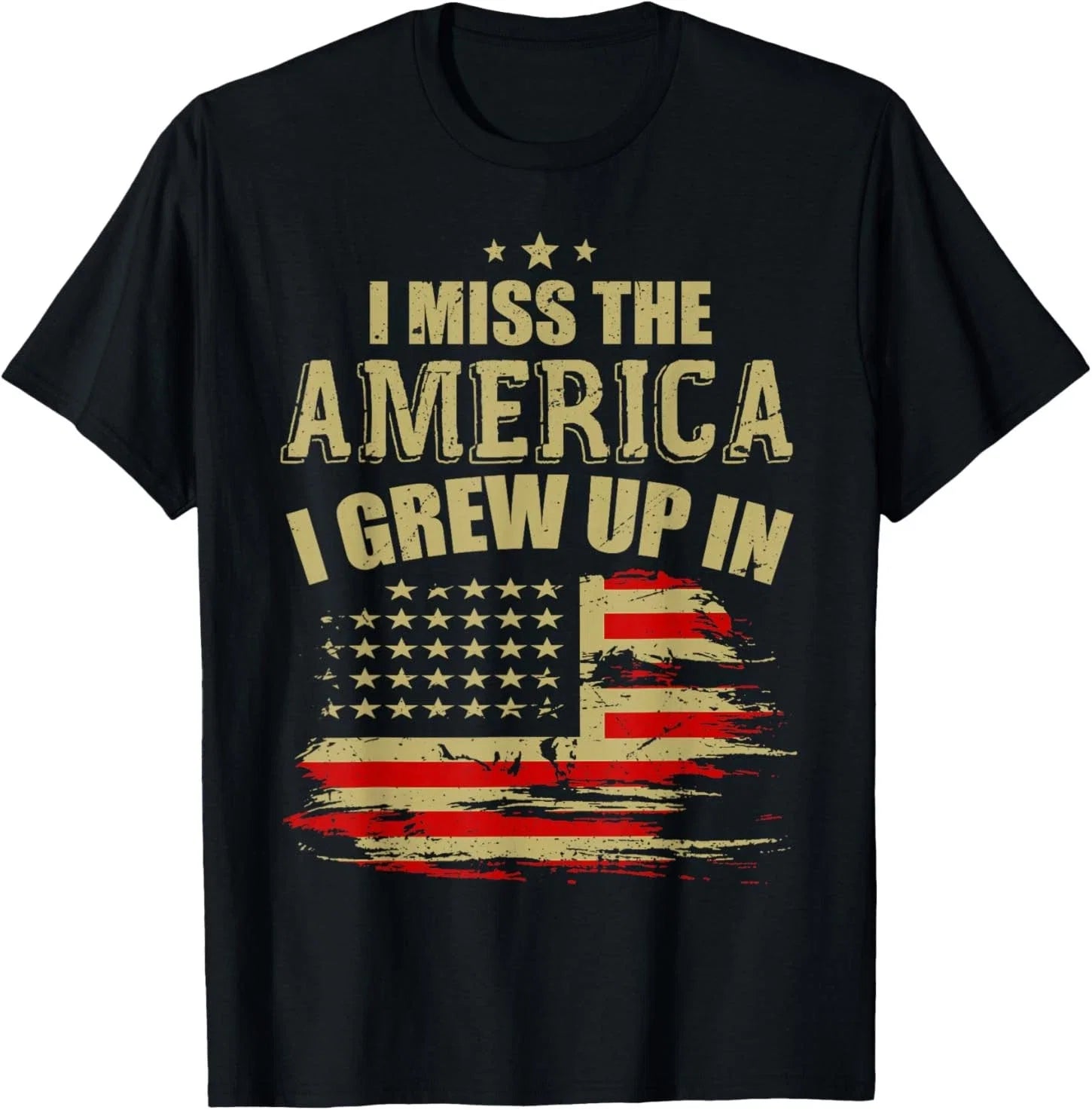I Miss The America Grew Up In American USA Flag - Adult & Kids T-Shirts, Sweatshirts & Hoodies apparel design preview 1