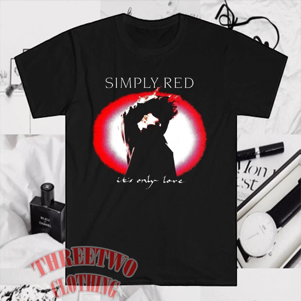 Simply Red It's Only Love Men's Black Size S to 5XL - Adult & Kids T-Shirts, Sweatshirts & Hoodies apparel design preview 1