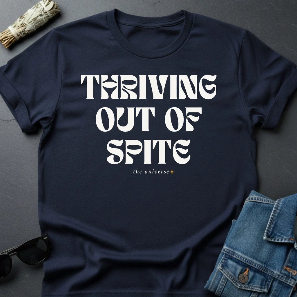 "Thriving Out of Spite" Graphic Faded White - Adult & Kids T-Shirts, Sweatshirts & Hoodies apparel design preview 1