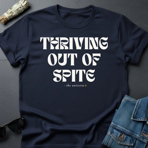 "Thriving Out of Spite" Graphic Faded White - Adult & Kids T-Shirts, Sweatshirts & Hoodies apparel design preview 1