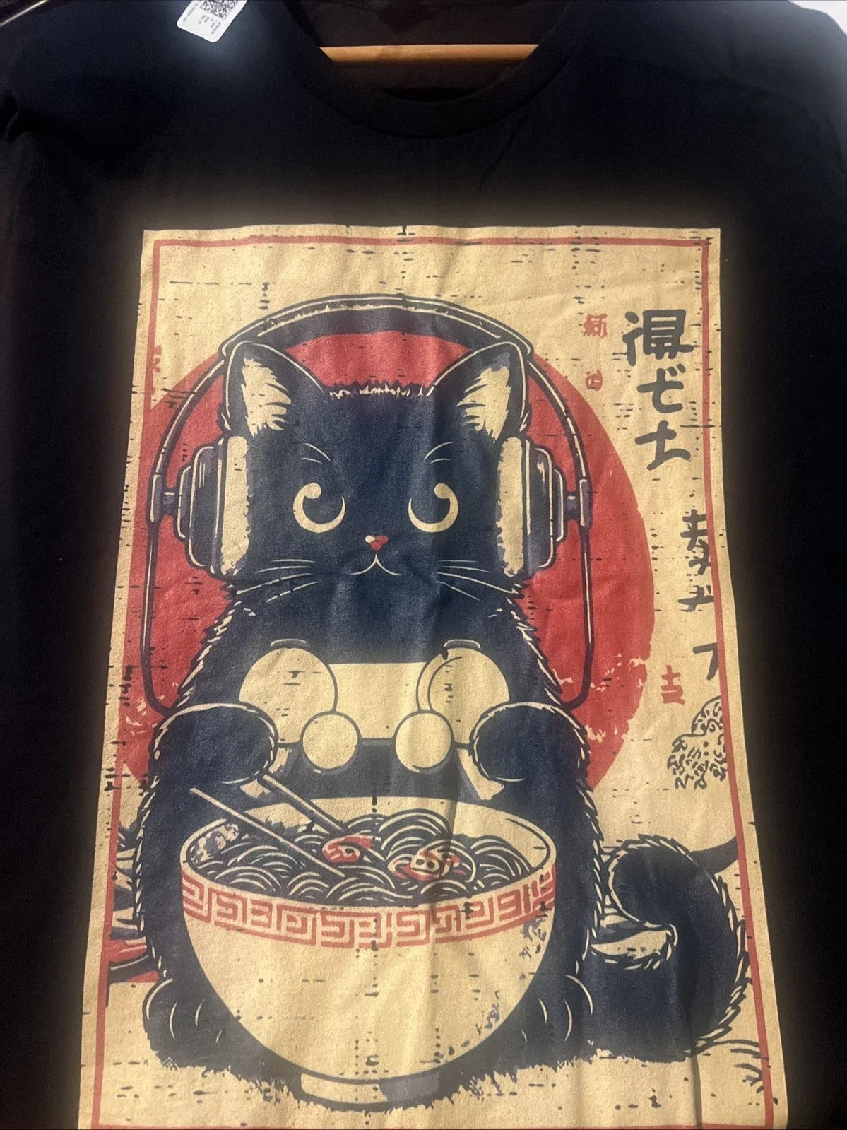 Funny Gamer Cat Ramen Graphic Japanese Kawaii Anime - Adult & Kids T-Shirts, Sweatshirts & Hoodies apparel design preview 1