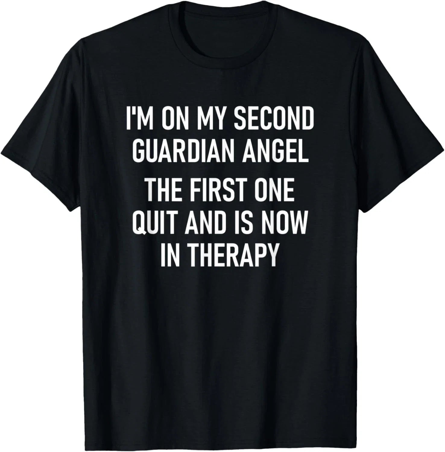 I'm On My Second Guardian Angel Funny, Jokes, - Adult & Kids T-Shirts, Sweatshirts & Hoodies apparel design preview 1