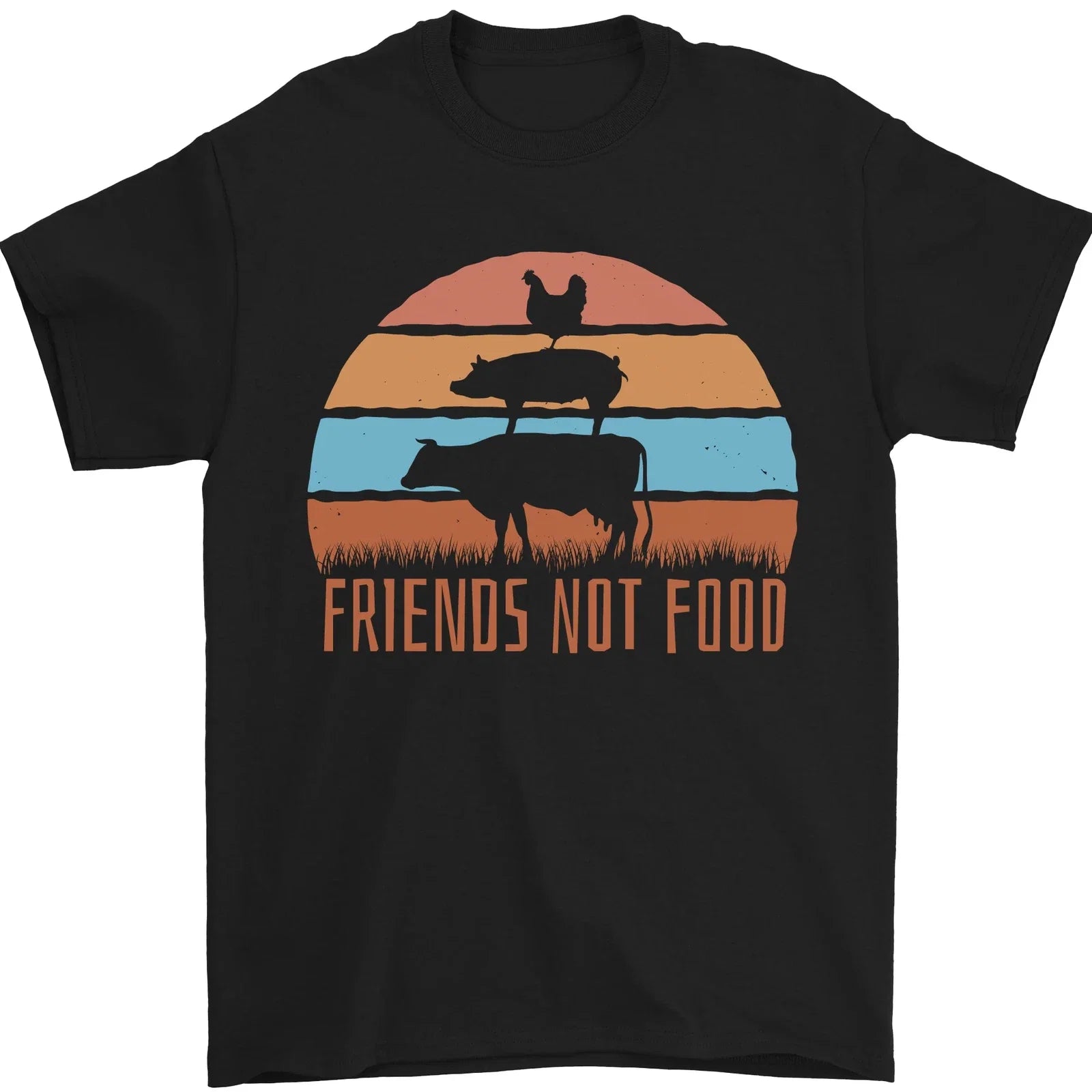 Vegetarian Animals Friends Not Food Vegan 2 Mens 100% - Adult & Kids T-Shirts, Sweatshirts & Hoodies apparel design preview 1