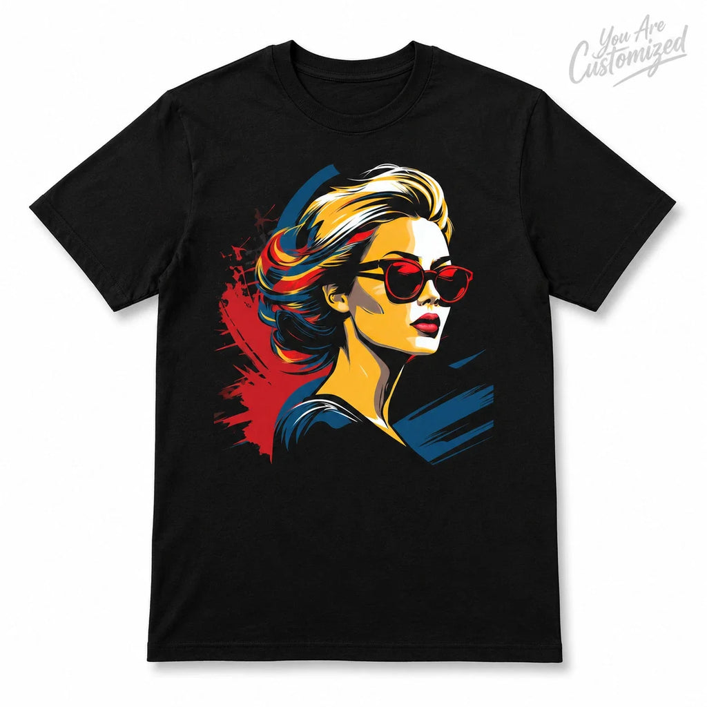 Pop Art Woman Sunglasses Black or White Unisex - Adult & Kids T-Shirts, Sweatshirts & Hoodies apparel design preview 1