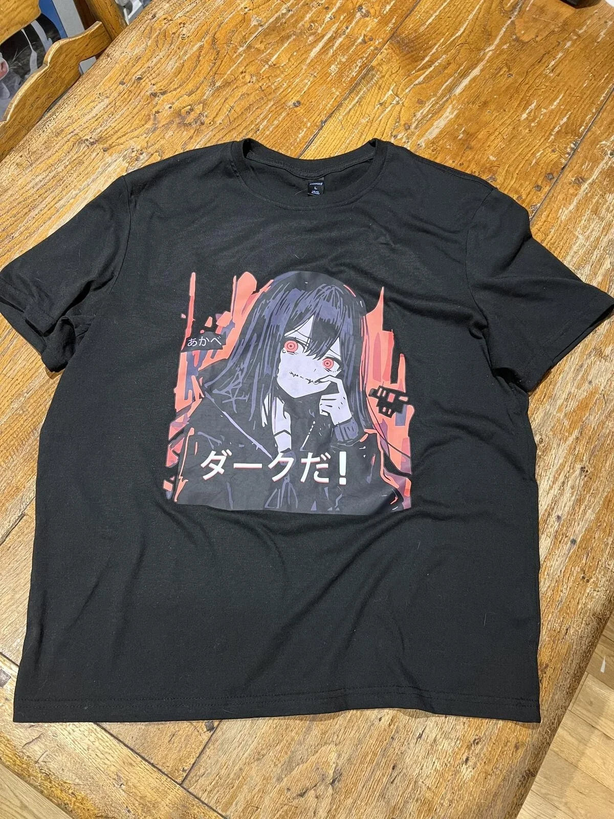 ROMWE Black Graphic Anime Print Size L - Adult & Kids T-Shirts, Sweatshirts & Hoodies apparel design preview 1