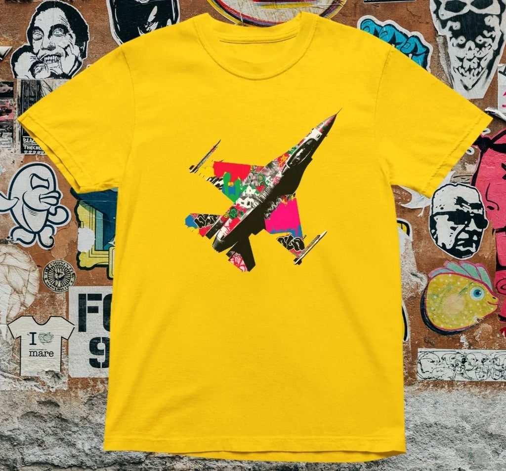 Graffiti Jet Fighter Street Art Military Plane - Adult & Kids T-Shirts, Sweatshirts & Hoodies apparel design preview 1