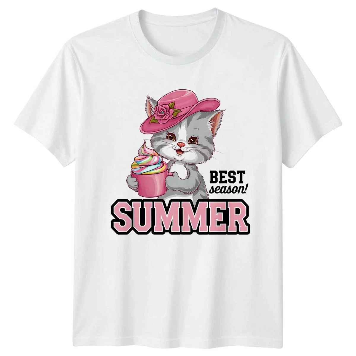 Best Season Summer Womens Cute Cats Kawaii Gift For - Adult & Kids T-Shirts, Sweatshirts & Hoodies apparel design preview 1