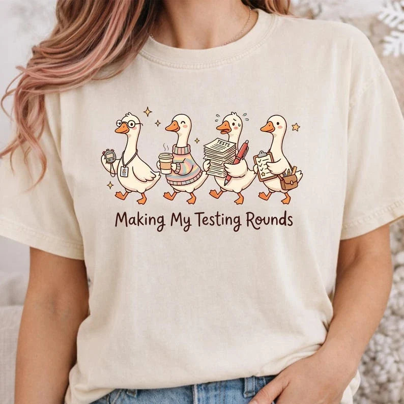 Funny Teacher State Testing Goose - Adult & Kids T-Shirts, Sweatshirts & Hoodies apparel design preview 1
