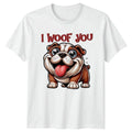I Woof You Bulldog Dogs Valentines Day Gift For Him - Adult & Kids T-Shirts, Sweatshirts & Hoodies apparel design preview 1