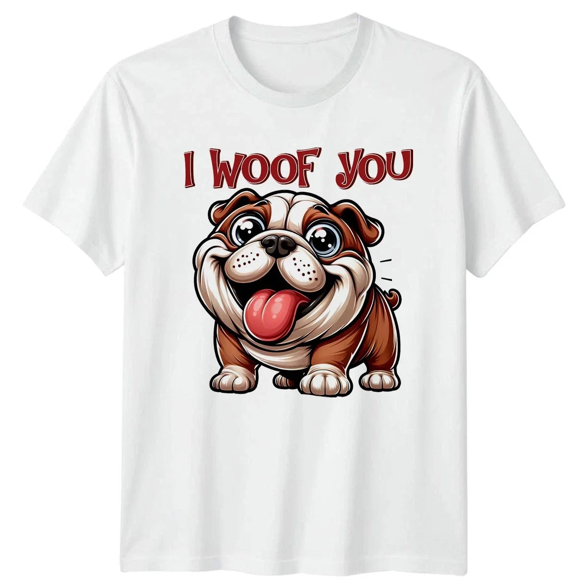 I Woof You Bulldog Dogs Valentines Day Gift For Him - Adult & Kids T-Shirts, Sweatshirts & Hoodies apparel design preview 1