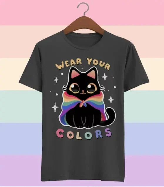 Pride Cat LGBT Rainbow Kawaii Graphic - Adult & Kids T-Shirts, Sweatshirts & Hoodies apparel design preview 1