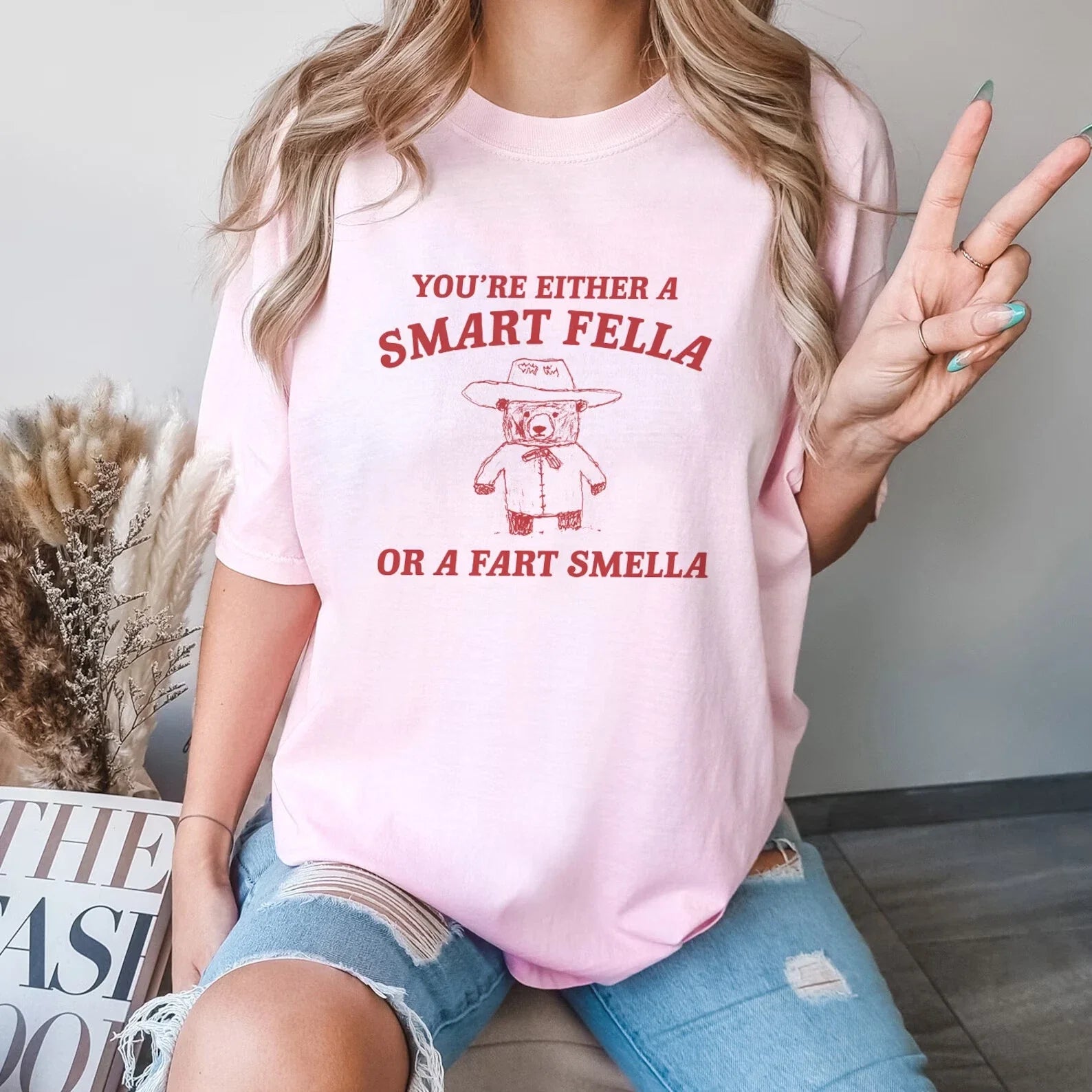 Are You A Smart Fella Or Fart Smella? Retro Cartoon - Adult & Kids T-Shirts, Sweatshirts & Hoodies apparel design preview 1