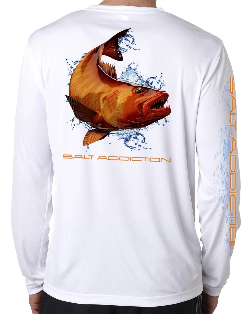 Salt Addiction microfiber Snapper fishing 50+ uv poly - Adult & Kids T-Shirts, Sweatshirts & Hoodies apparel design preview 1