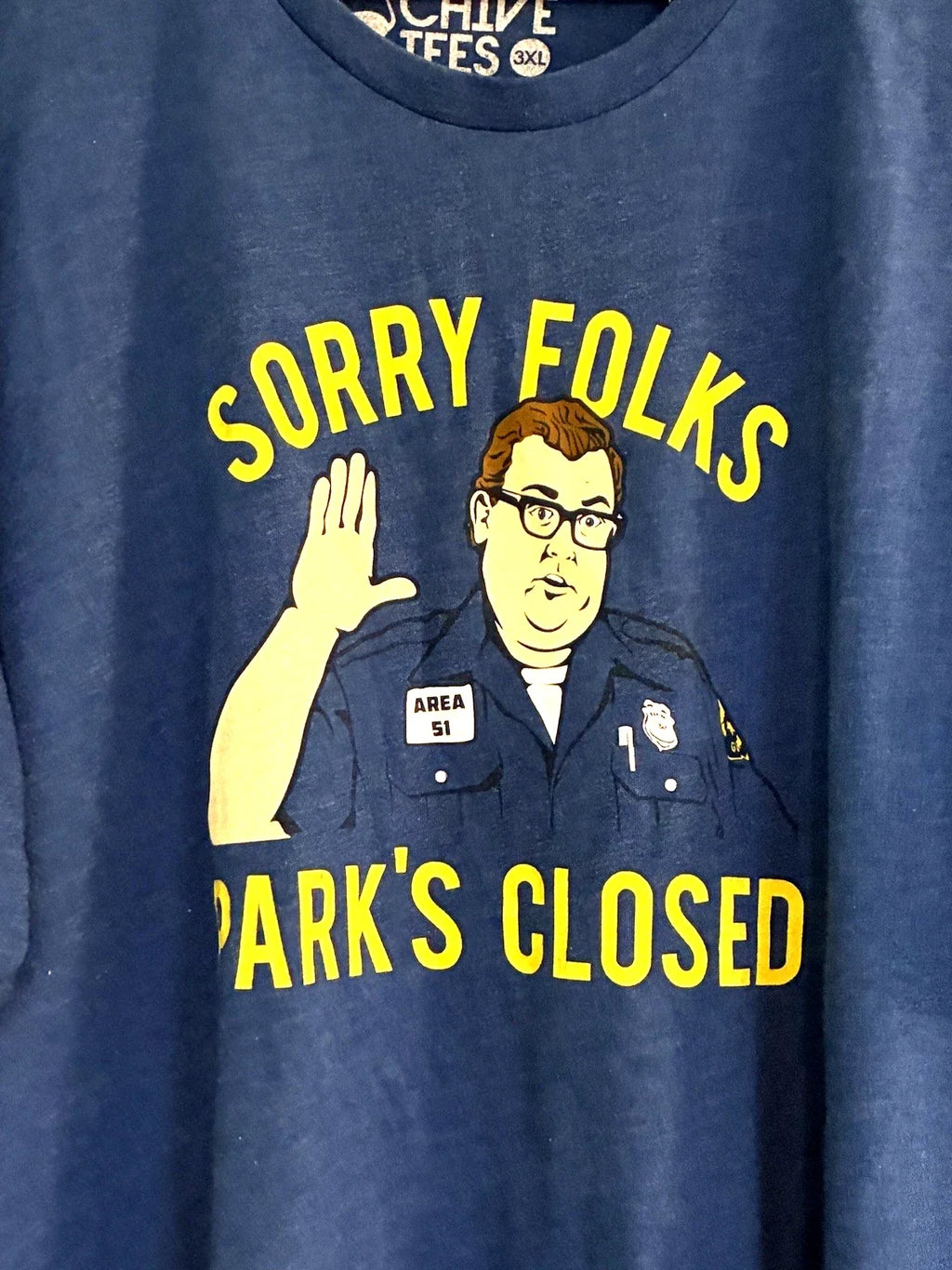 Men's 3X Chive Area 51 Blue Officer Security Beware - Adult & Kids T-Shirts, Sweatshirts & Hoodies apparel design preview 1