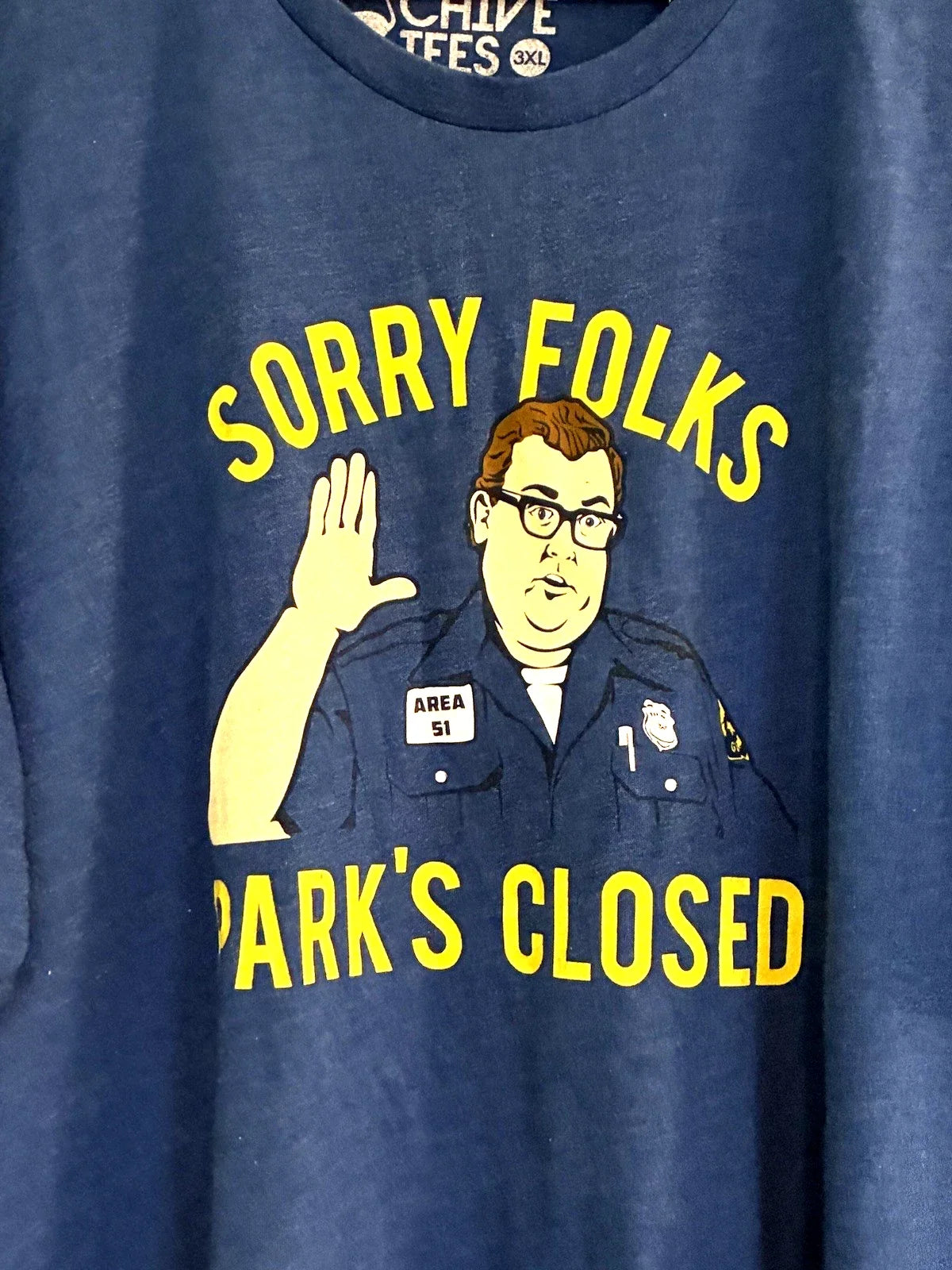 Men's 3X Chive Area 51 Blue Officer Security Beware - Adult & Kids T-Shirts, Sweatshirts & Hoodies apparel design preview 1
