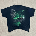Y2K Grim Reaper Biker Graphic Black Green - Adult & Kids T-Shirts, Sweatshirts & Hoodies apparel design preview 1