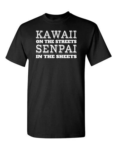 Kawaii On The Streets Senpai In Sheets Japanese Anime - Adult & Kids T-Shirts, Sweatshirts & Hoodies apparel design preview 1