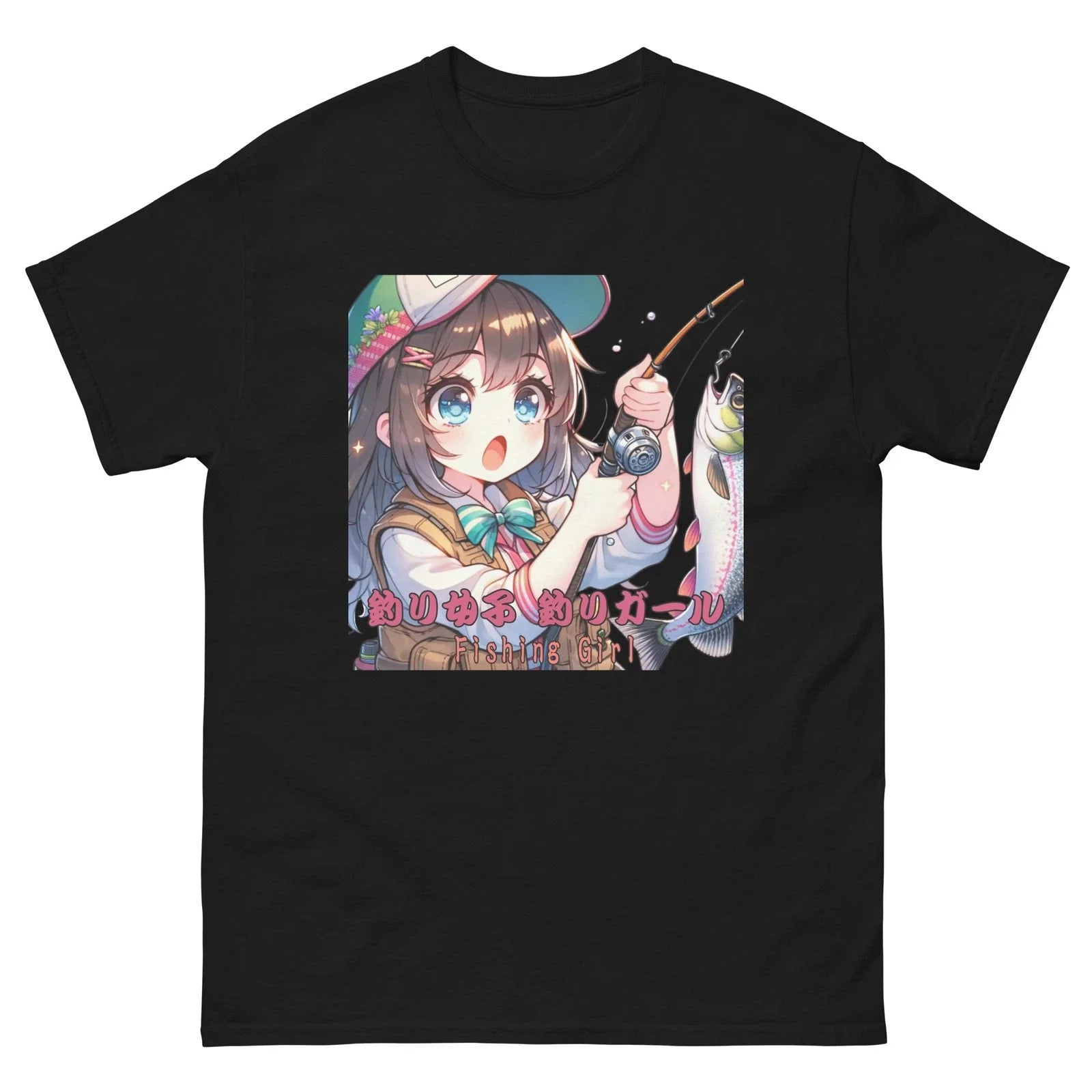 Kawaii Anime Fishing Girl 18 Unisex classic - Adult & Kids T-Shirts, Sweatshirts & Hoodies apparel design preview 1