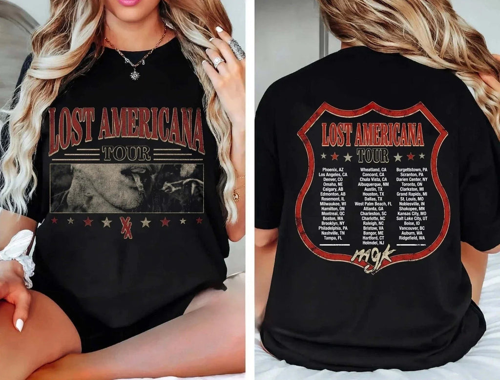 Machine Gun Kelly MGK Lost Americana Tour 2025 2026 2 - Adult & Kids T-Shirts, Sweatshirts & Hoodies apparel design preview 1