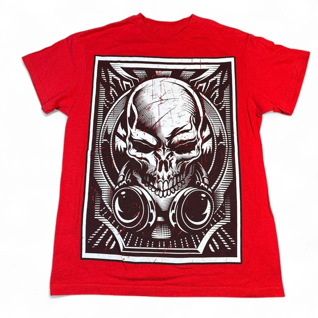Vintage Y2K Skull Adult Size Small Red Cyberpunk - Adult & Kids T-Shirts, Sweatshirts & Hoodies apparel design preview 1