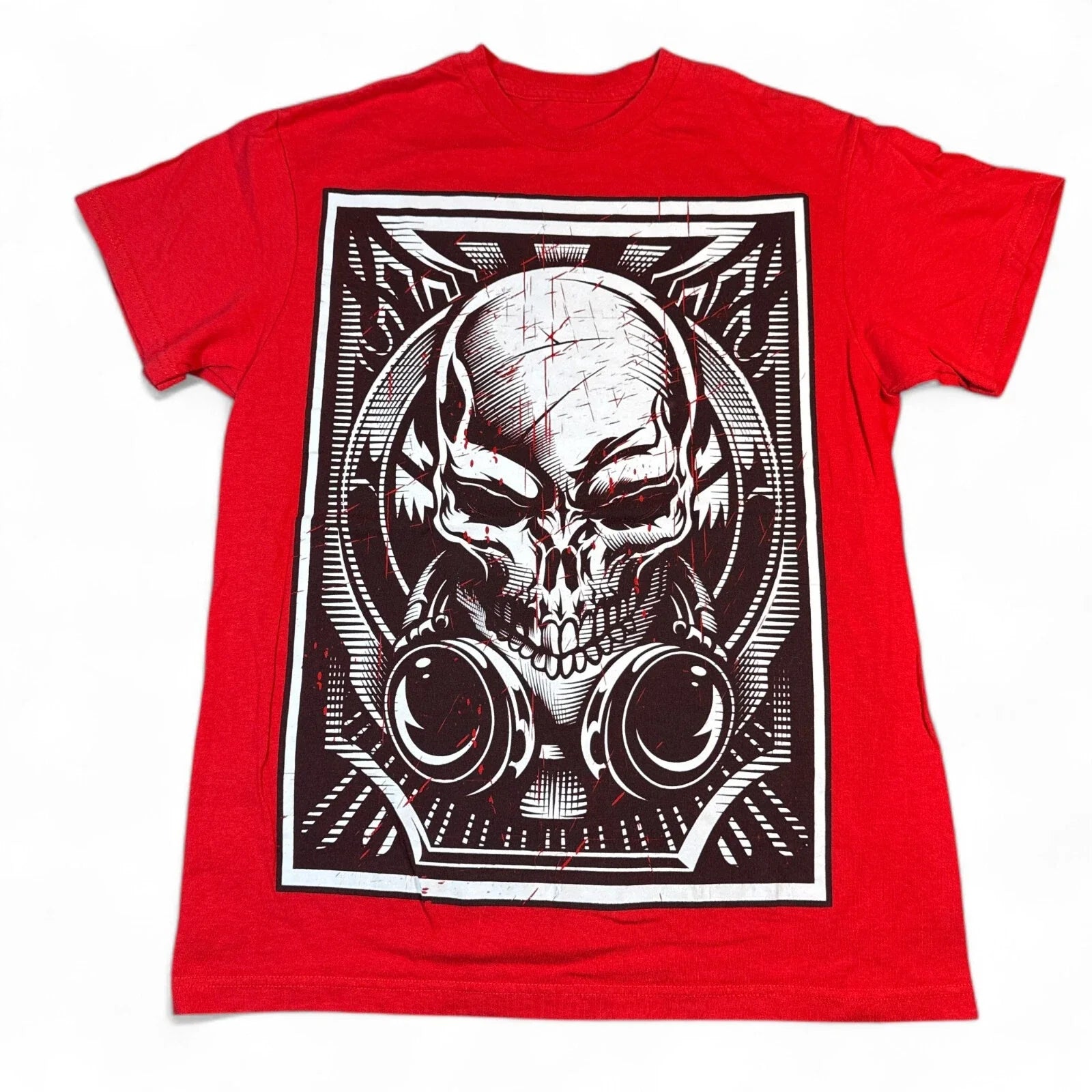 Vintage Y2K Skull Adult Size Small Red Cyberpunk - Adult & Kids T-Shirts, Sweatshirts & Hoodies apparel design preview 1