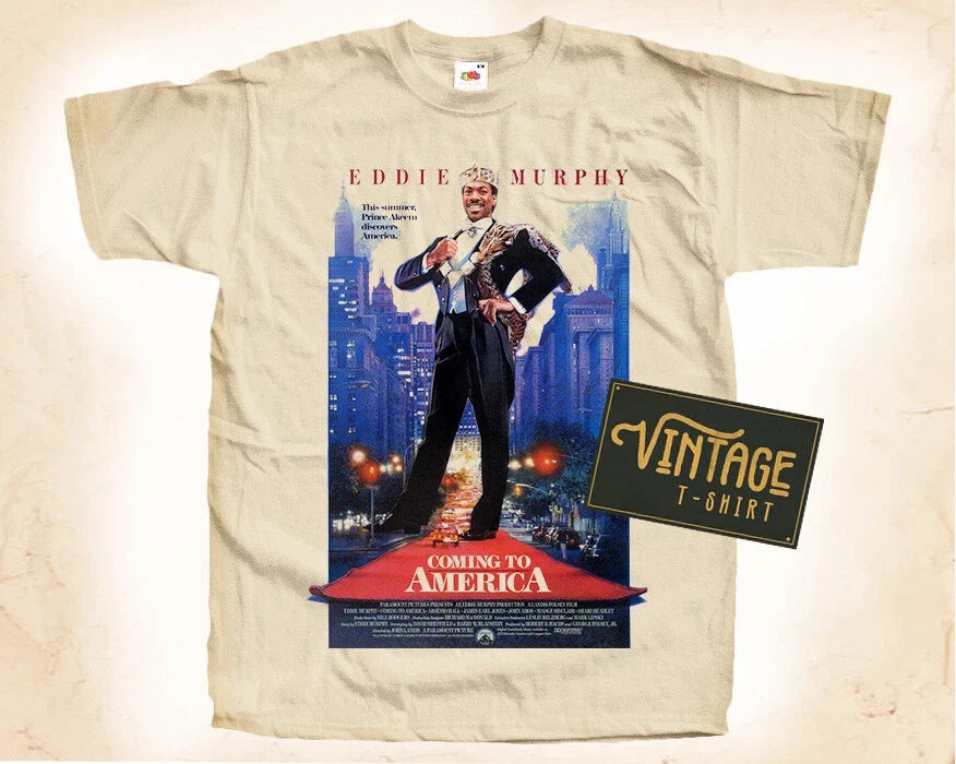 Coming to America V1 Movie Poster Vintage Natural - Adult & Kids T-Shirts, Sweatshirts & Hoodies apparel design preview 1