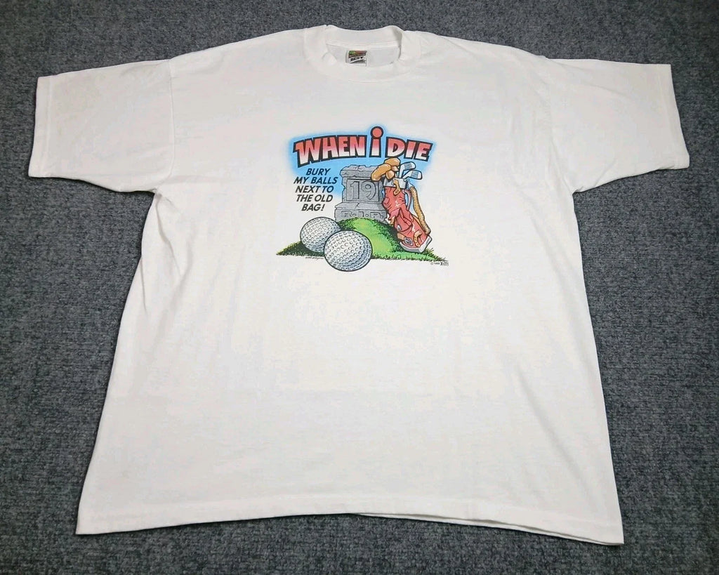 Vintage 90s Funny Golf Mens Size XL Bury My Balls - Adult & Kids T-Shirts, Sweatshirts & Hoodies apparel design preview 1