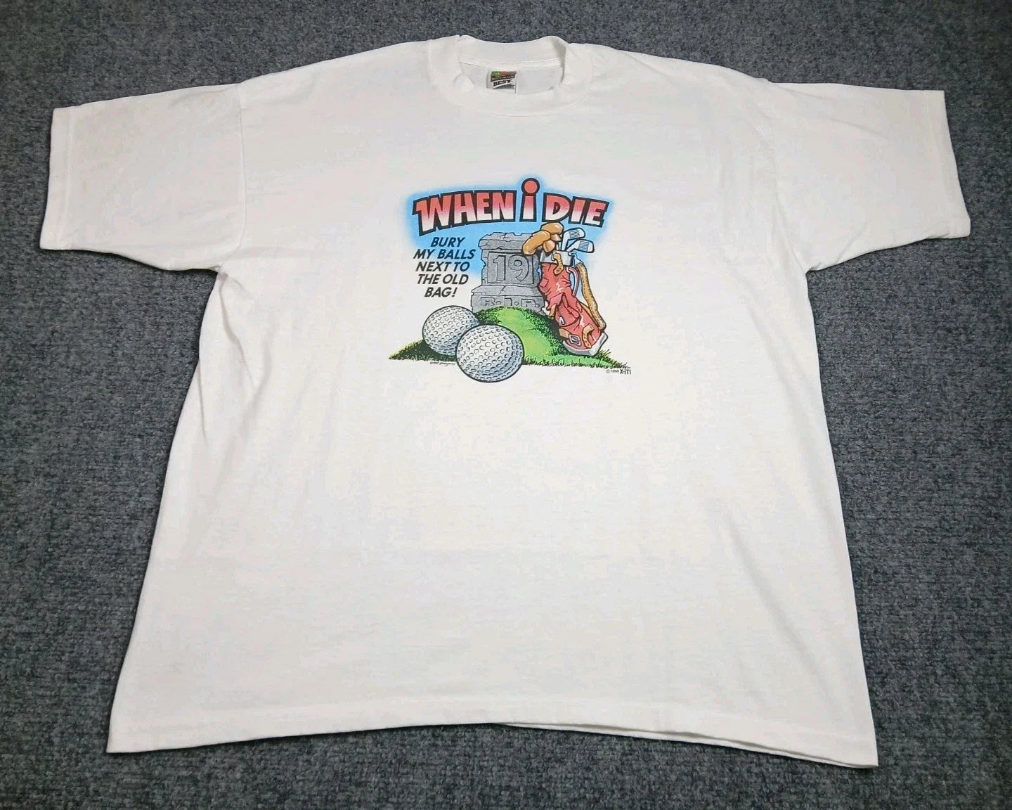 Vintage 90s Funny Golf Mens Size XL Bury My Balls - Adult & Kids T-Shirts, Sweatshirts & Hoodies apparel design preview 1