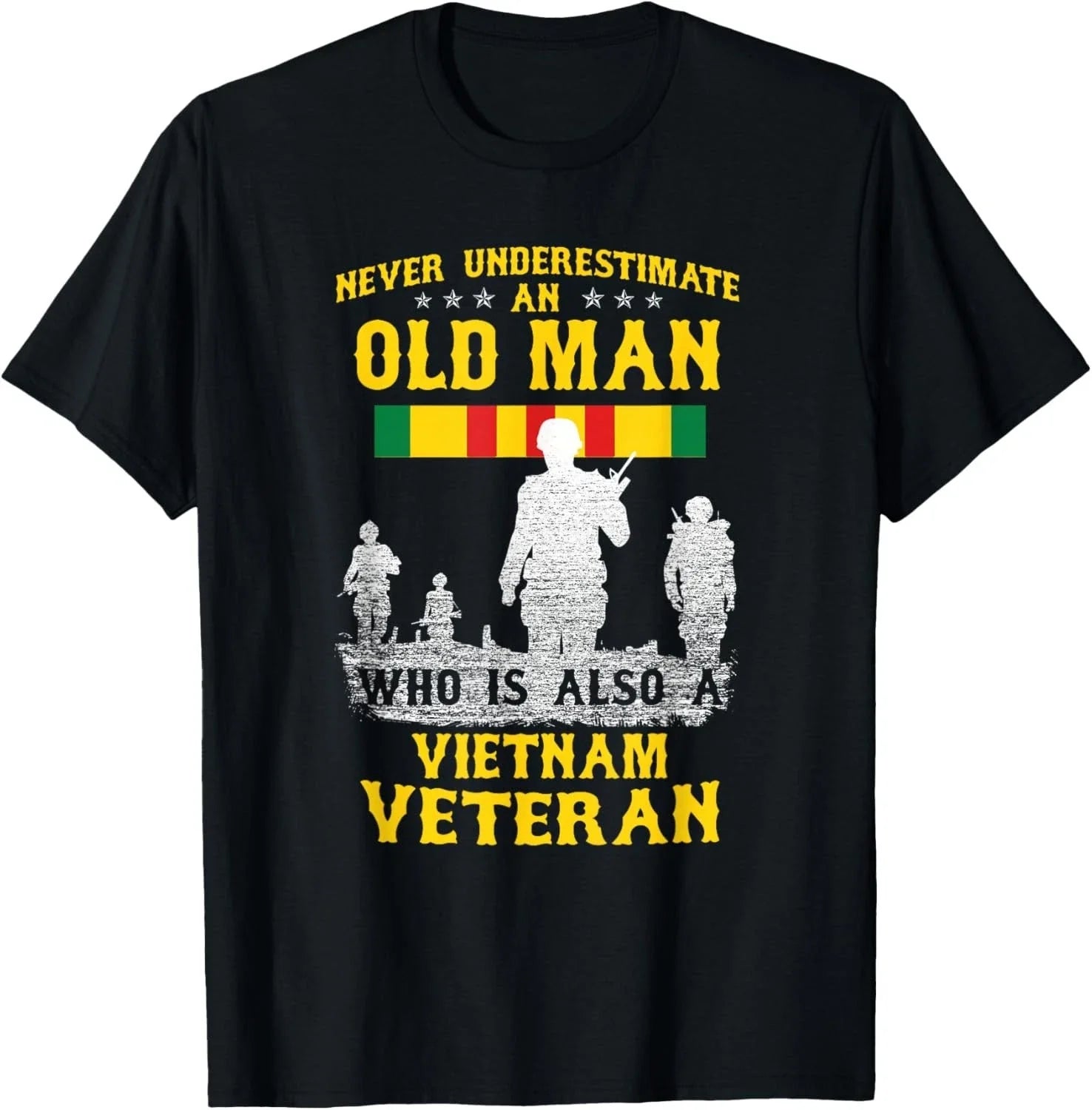 Never Underestimate an Old Man Vietnam Veteran Gift - Adult & Kids T-Shirts, Sweatshirts & Hoodies apparel design preview 1