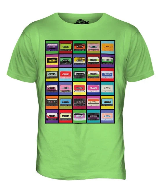 POP ART CASSETTE TAPES MENS FASHION PRINT TOP VINTAGE - Adult & Kids T-Shirts, Sweatshirts & Hoodies apparel design preview 1