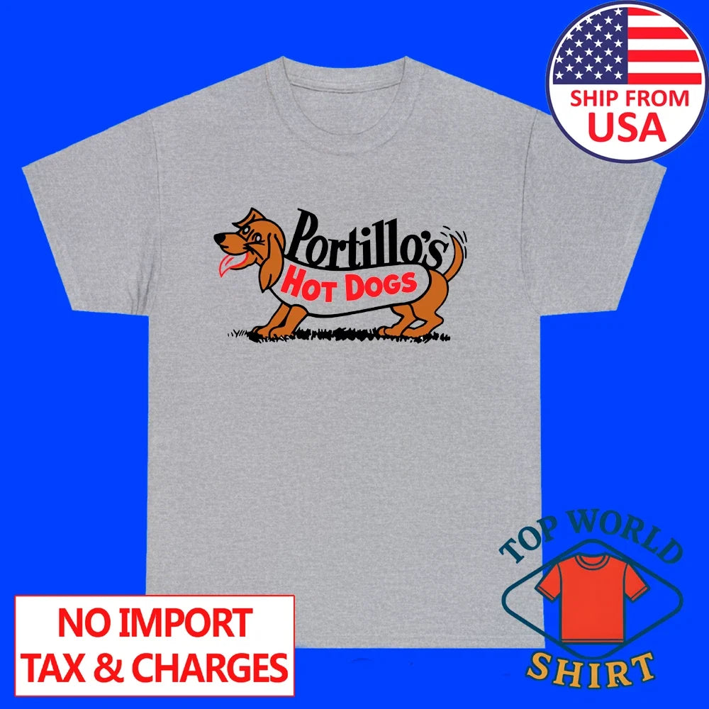 Portillo's Hot Dog Restaurant Men's Grey Size S to - Adult & Kids T-Shirts, Sweatshirts & Hoodies apparel design preview 1