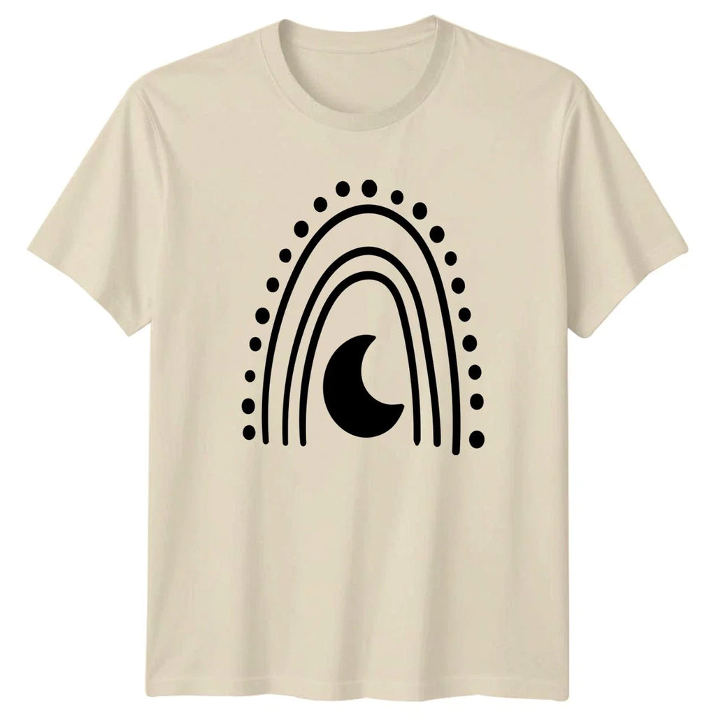 Boho Rainbow Moon Design Chic Celestial Aesthetic - Adult & Kids T-Shirts, Sweatshirts & Hoodies apparel design preview 1