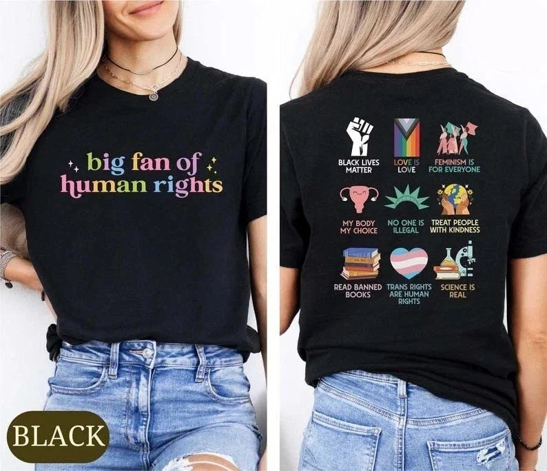 Big Fan Of Human Rights Equality Top, Social Justice - Adult & Kids T-Shirts, Sweatshirts & Hoodies apparel design preview 1
