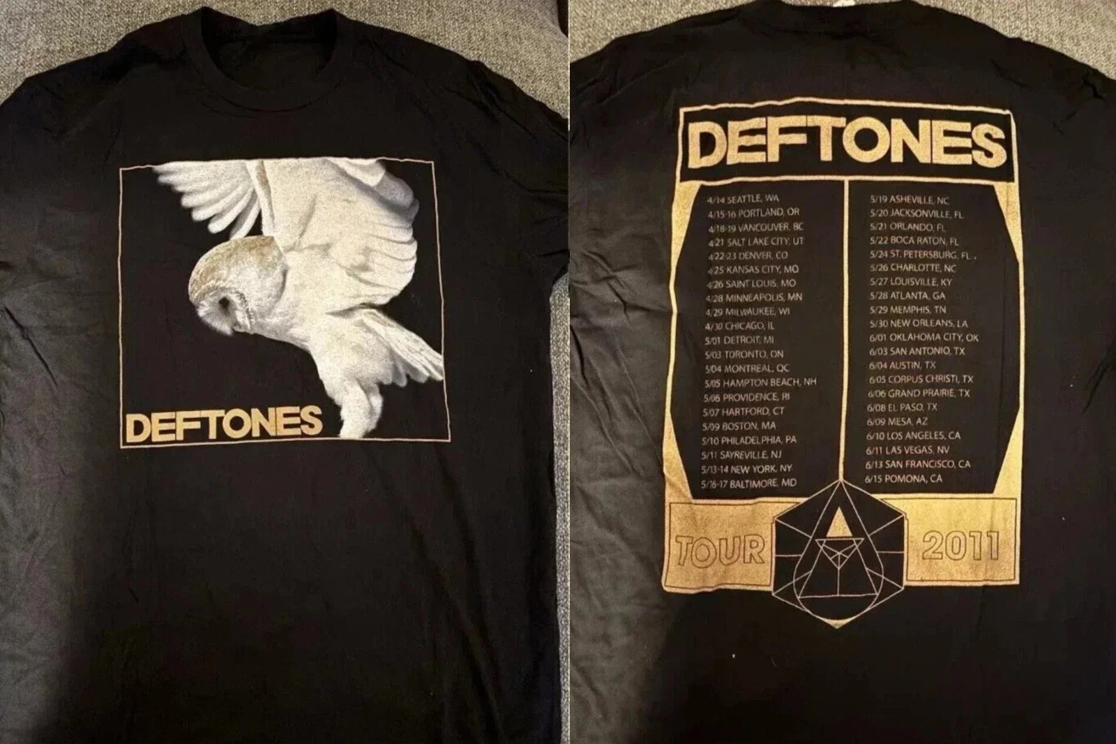 Deftones Band Tour 2011 2 Side Diamond Eyes Black - Adult & Kids T-Shirts, Sweatshirts & Hoodies apparel design preview 1